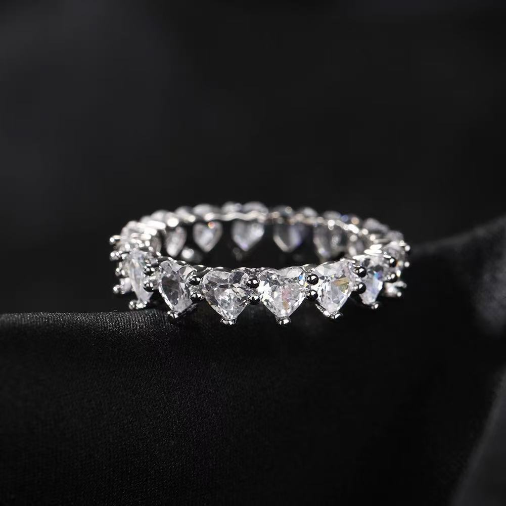 SSS - 2 piece diamonds heart set stackable Diamond ring