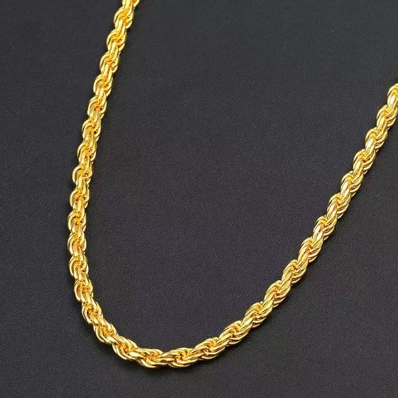 SSS - 5MM Rope gold 14k solid gold chain necklace