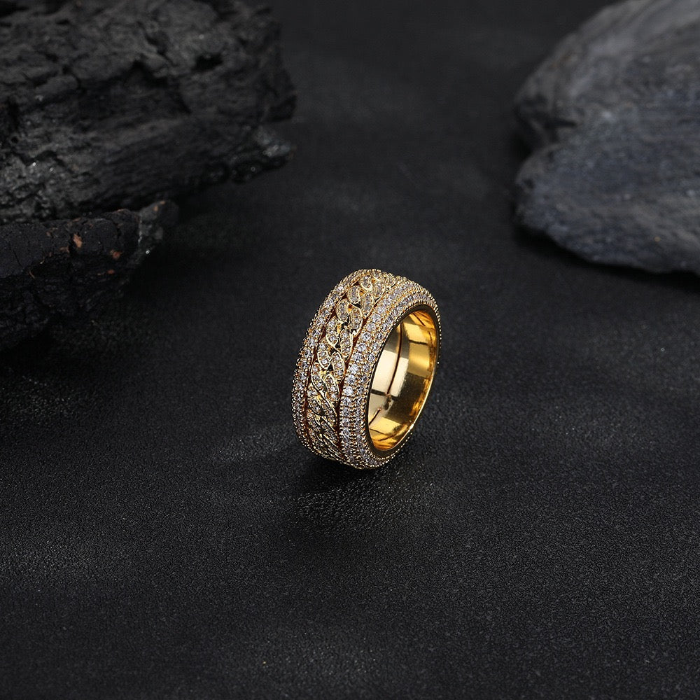 SSS - Icedout Diamond Round Cuban Ring