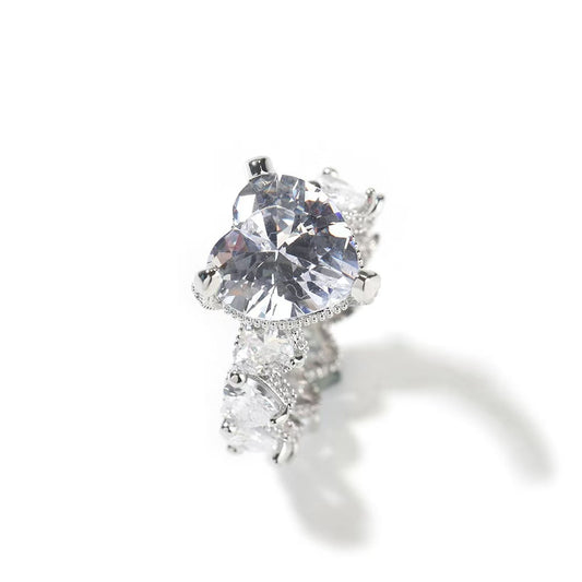 SSS - 2 piece diamonds heart set stackable Diamond ring