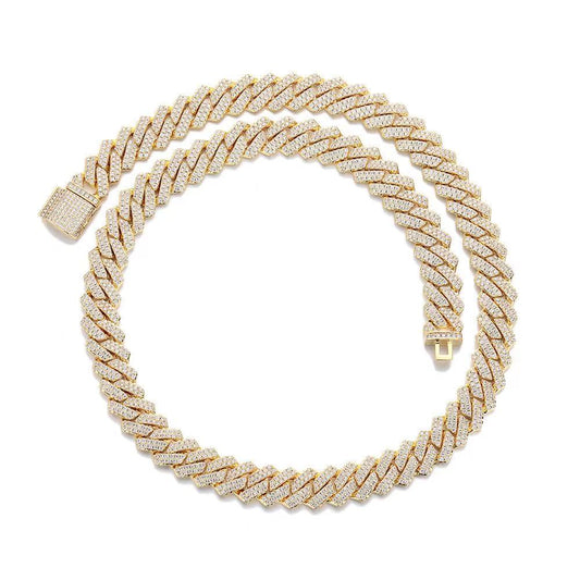 SSS - 15MM Icedout Cuban diamond pointers Necklace