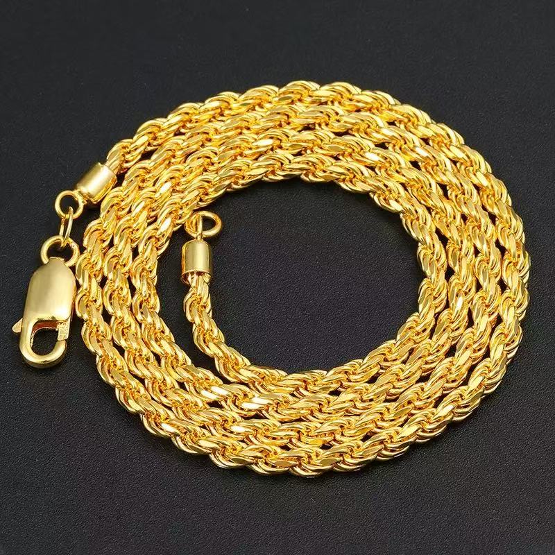 SSS - 5MM Rope gold 14k solid gold chain necklace