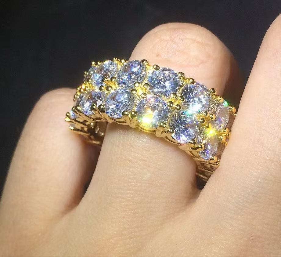 SSS - Double row Icedout Eternity Diamond Round Cut Ring