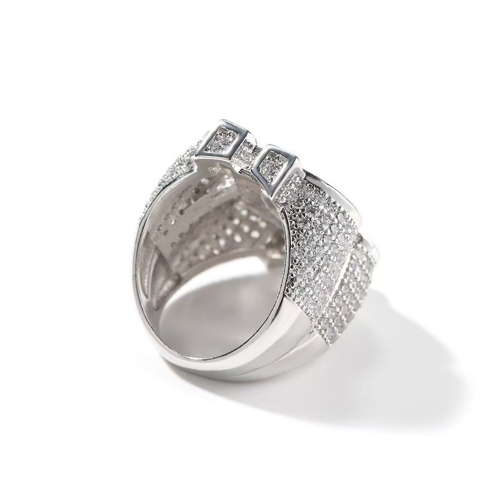 SSS -  Icedout Dollars Sign round cut diamond ring