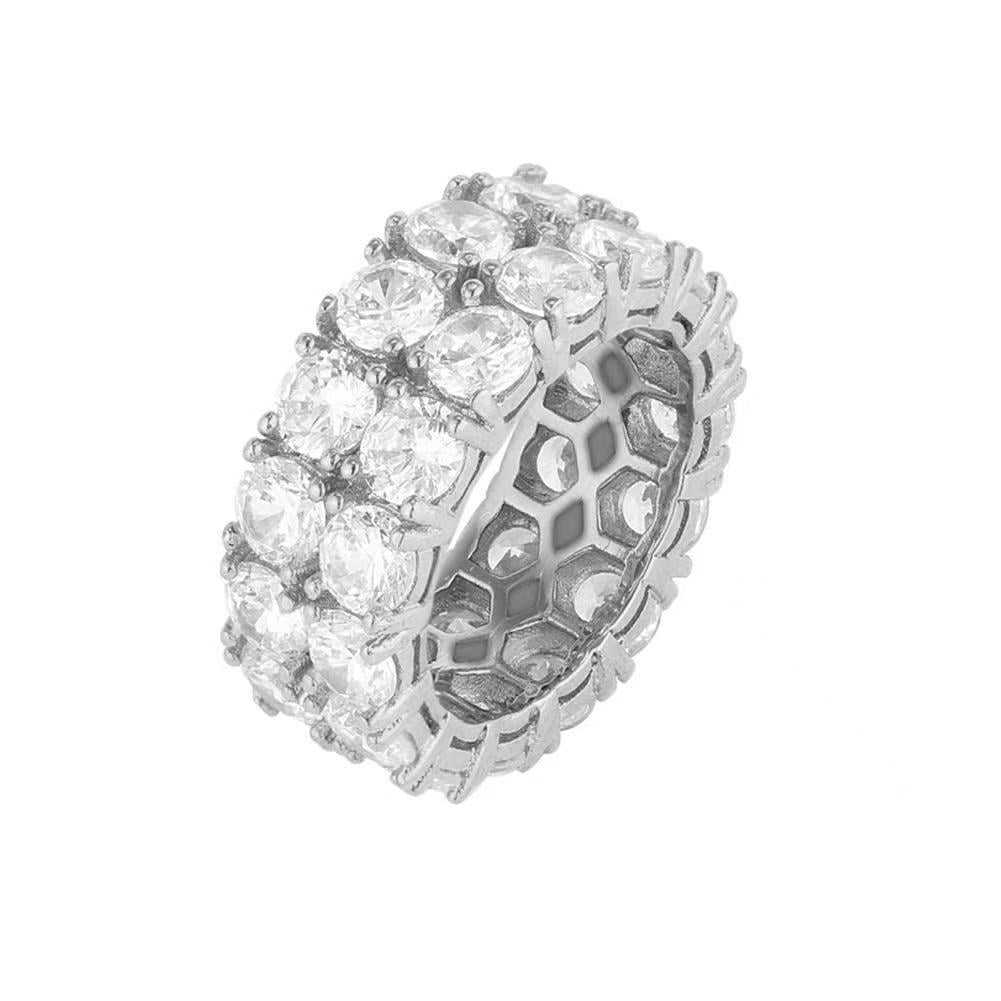 SSS - Double row Icedout Eternity Diamond Round Cut Ring