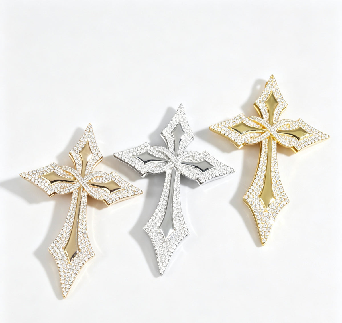 SSS - Viking Diamonds cross Sharp icedout diamond pendant