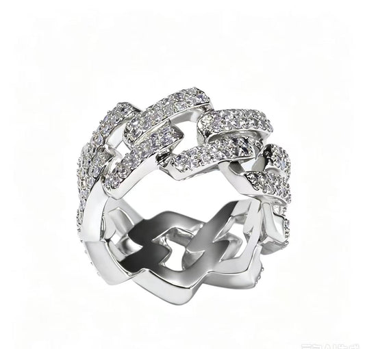 SSS -   Cuban interlocking icedout Diamond ring