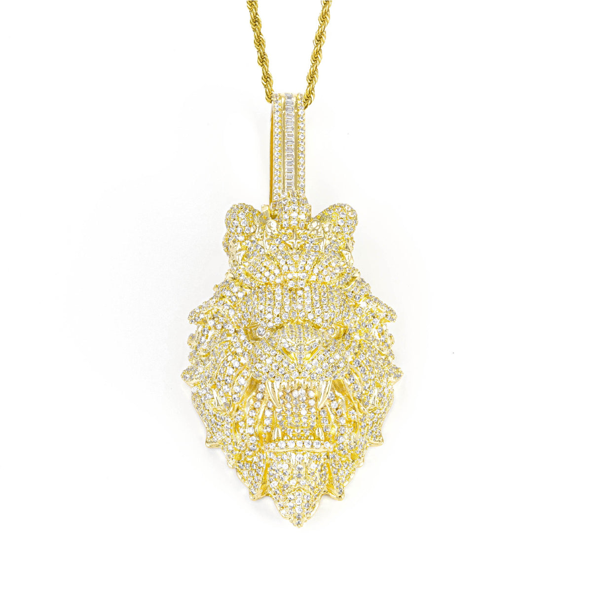 SSS- Regal 3D pendant Lion head icedout diamond fully encrusted pendant
