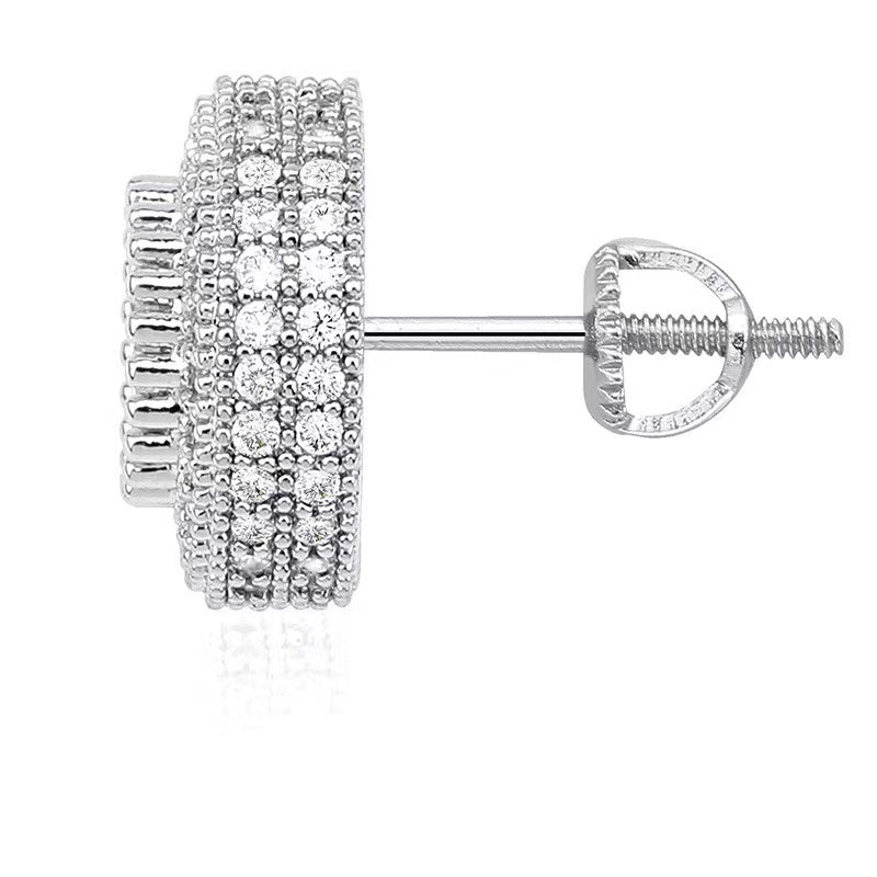 SSS - Round Halo stud Moissanite Diamond Earrings