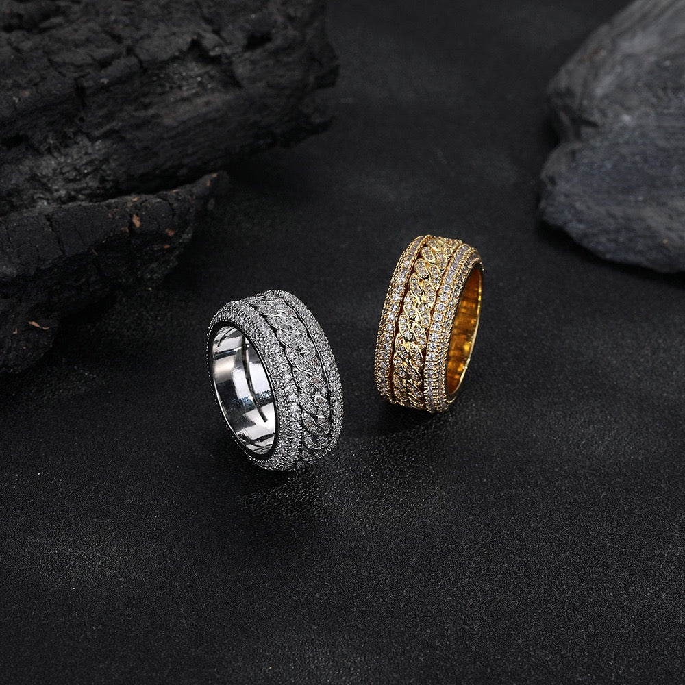 SSS - Icedout Diamond Round Cuban Ring