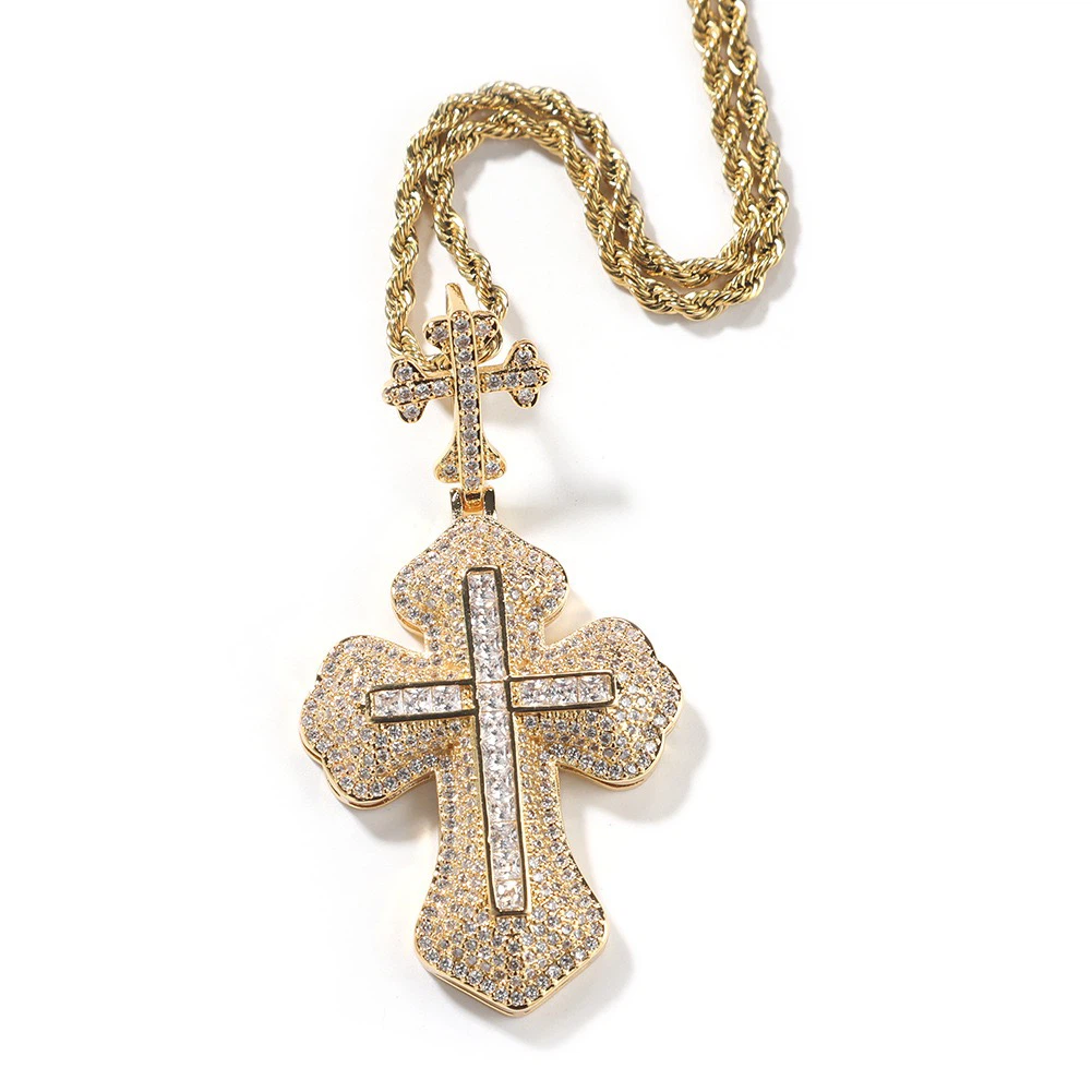 SSS - Ornate Orthodox Cross diamond Pendant