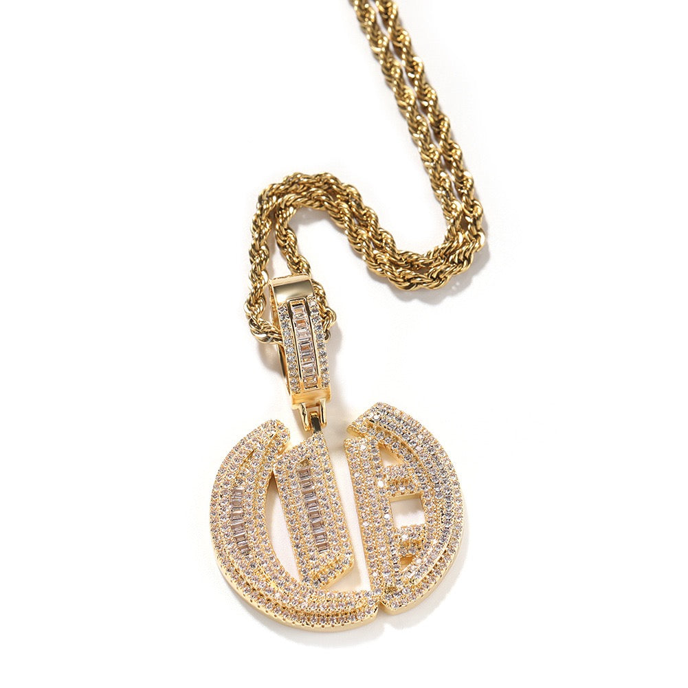 SSS - Icedout Initial letter diamond pendant Alphabet letter