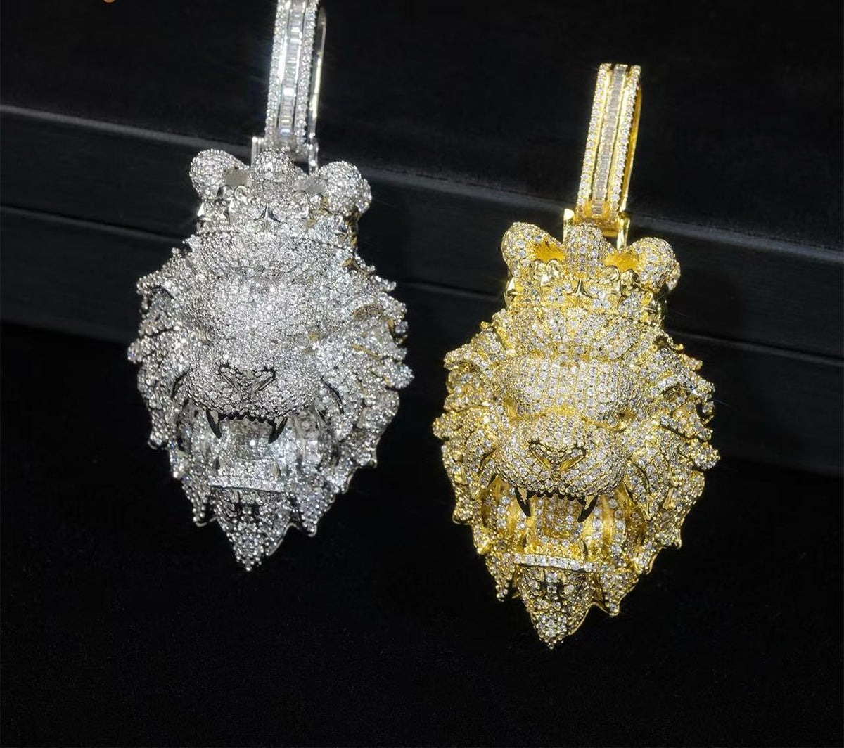 SSS- Regal 3D pendant Lion head icedout diamond fully encrusted pendant