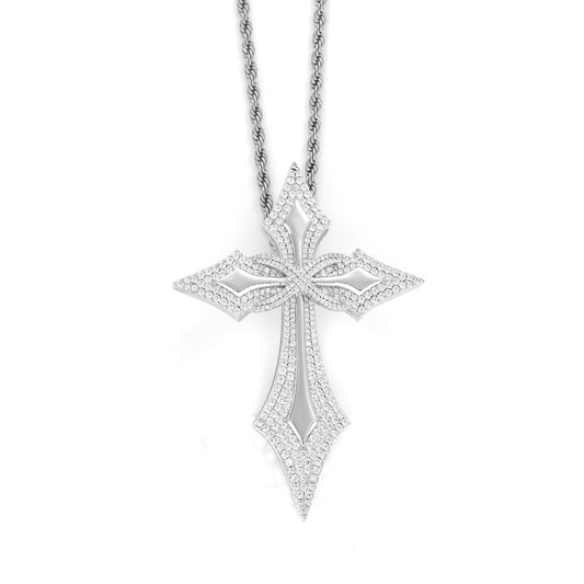 SSS - Viking Diamonds cross Sharp icedout diamond pendant