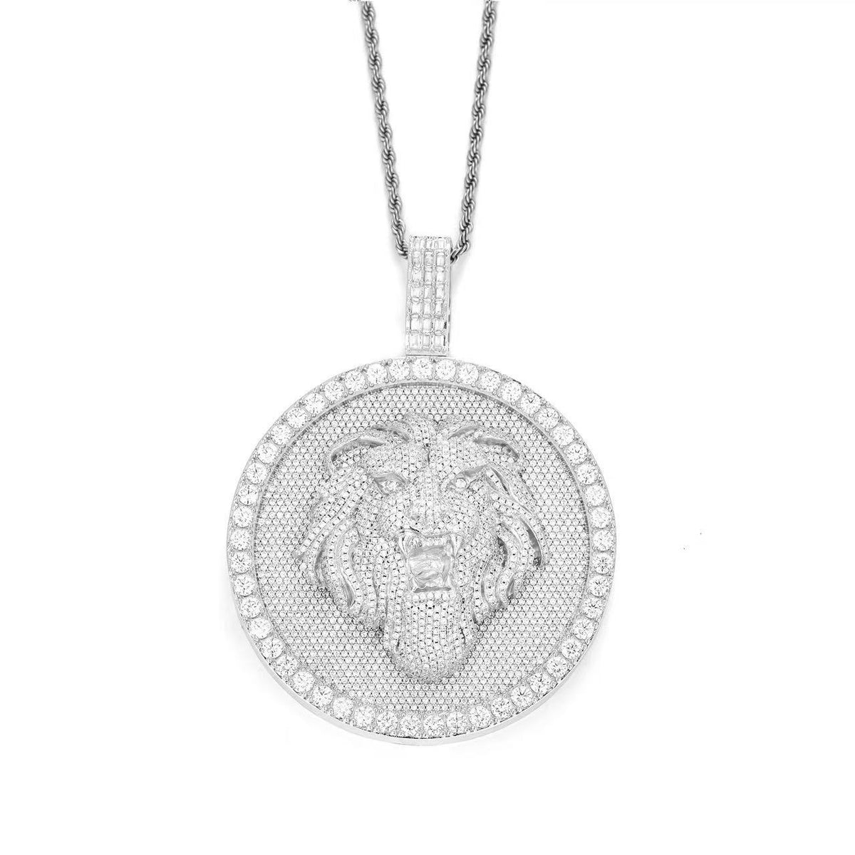 SSS - Icedout Lion Circle Charm diamond pendant