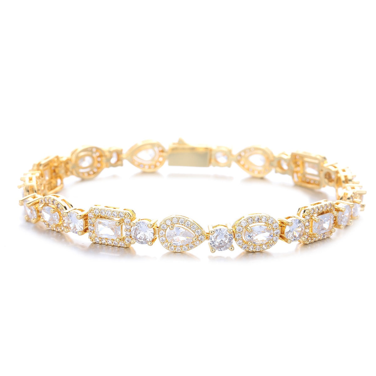 SSS - Halo GVC Multi diamond shape tennis link bracelet