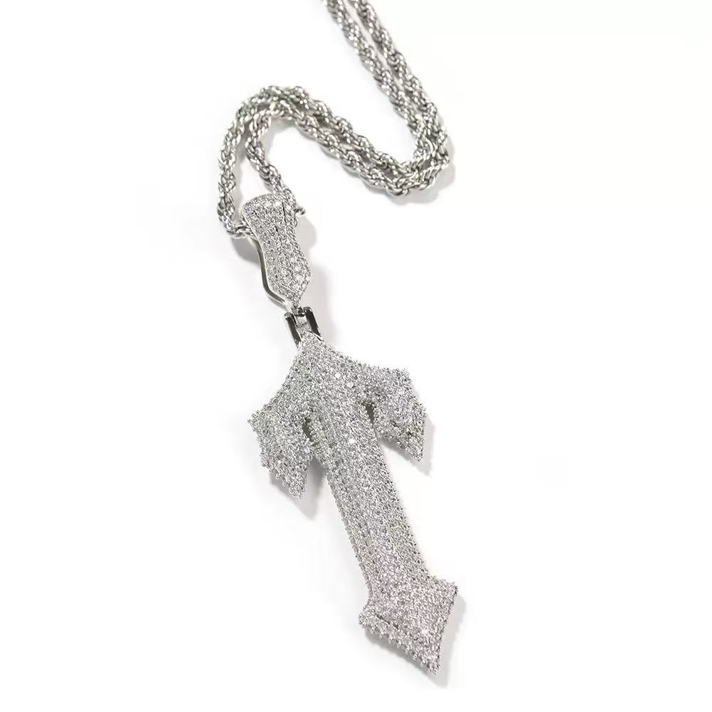 SSS- Trapstar Initial Icedout Letter T diamond fully encrusted pendant
