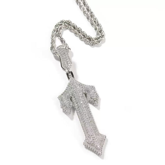 SSS- Trapstar Initial Icedout Letter T diamond fully encrusted pendant