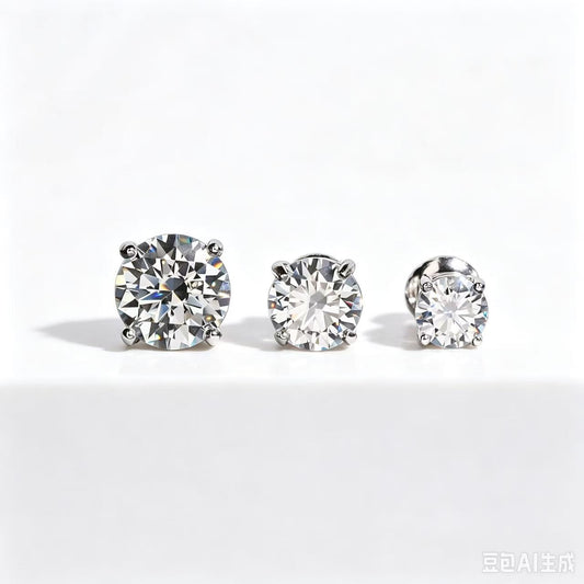SSS - 4 Prong Round brilliant Moissanite diamonds stud Earrings
