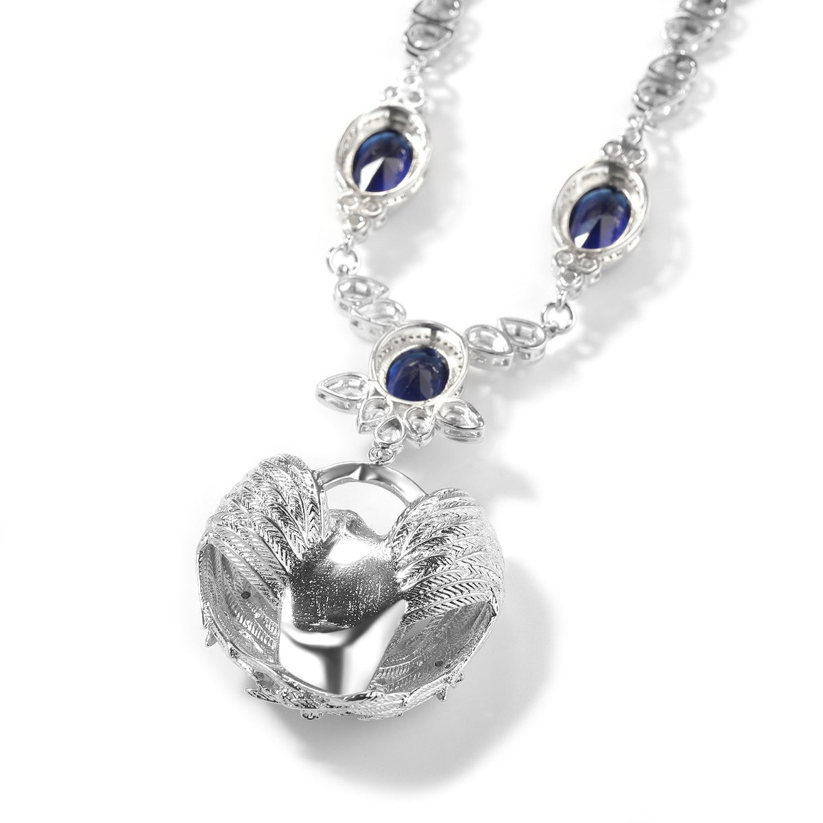 SSS - phoenix Charm Necklace and pendant oval gems