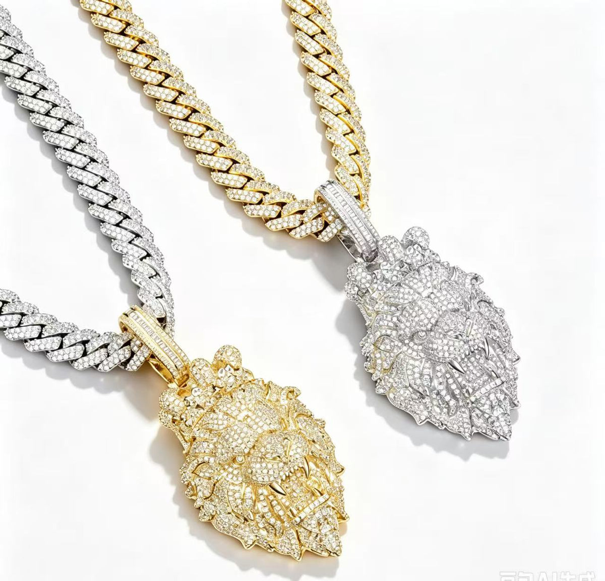 SSS- Regal 3D pendant Lion head icedout diamond fully encrusted pendant