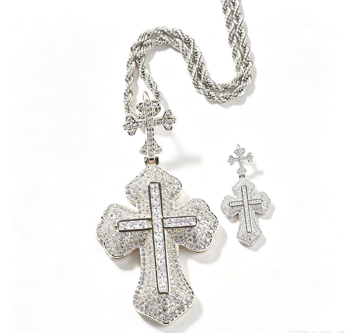 SSS - Ornate Orthodox Cross diamond Pendant