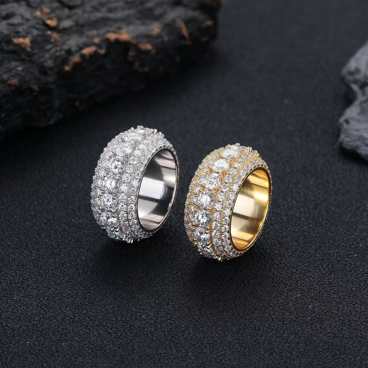 SSS -   Wide band diamonds set  Pave Diamond ring