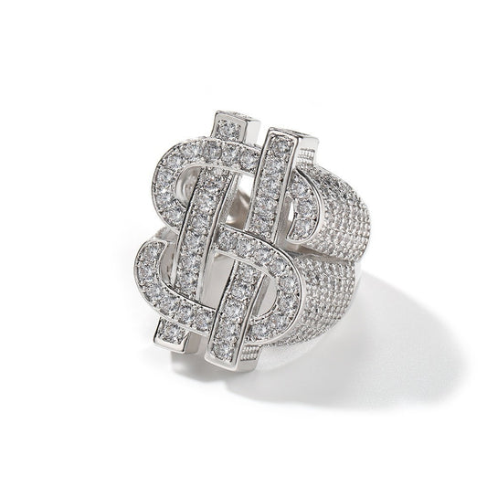 SSS -  Icedout Dollars Sign round cut diamond ring