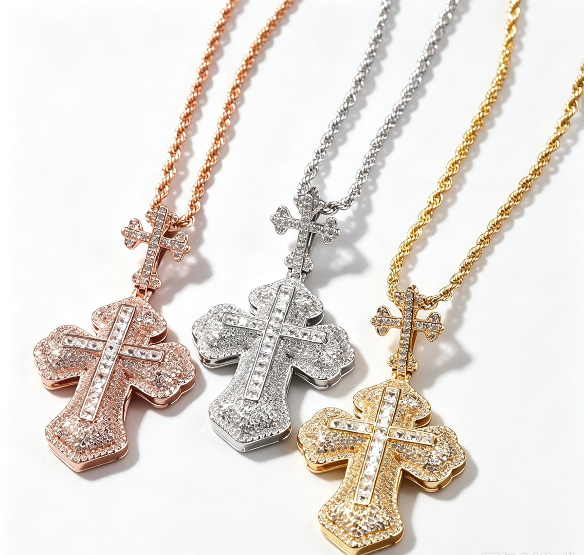 SSS - Ornate Orthodox Cross diamond Pendant