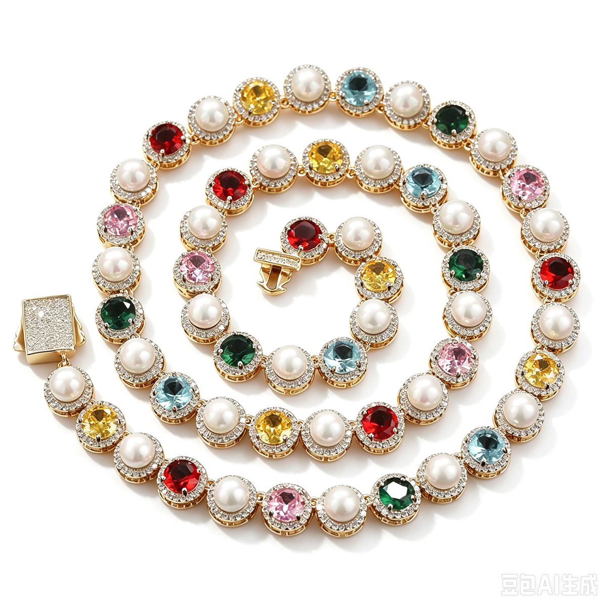 SSS - Perle link sapphire gemstone Necklace