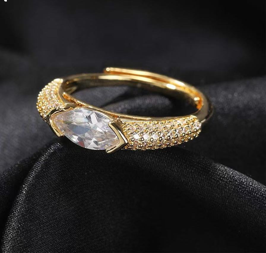SSS -   Marquise diamonds set  adjustable Diamond ring