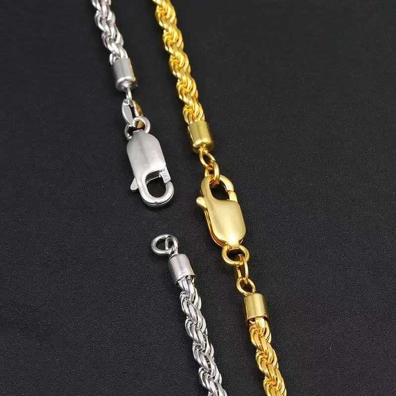 SSS - 5MM Rope gold 14k solid gold chain necklace