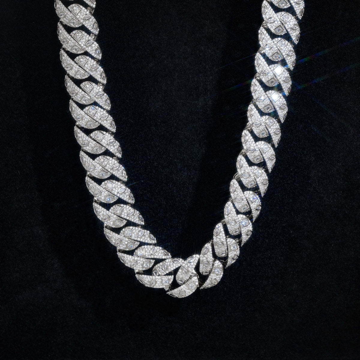 SSS - 18MM Icedout Cuban diamond pointers Fleury Necklace