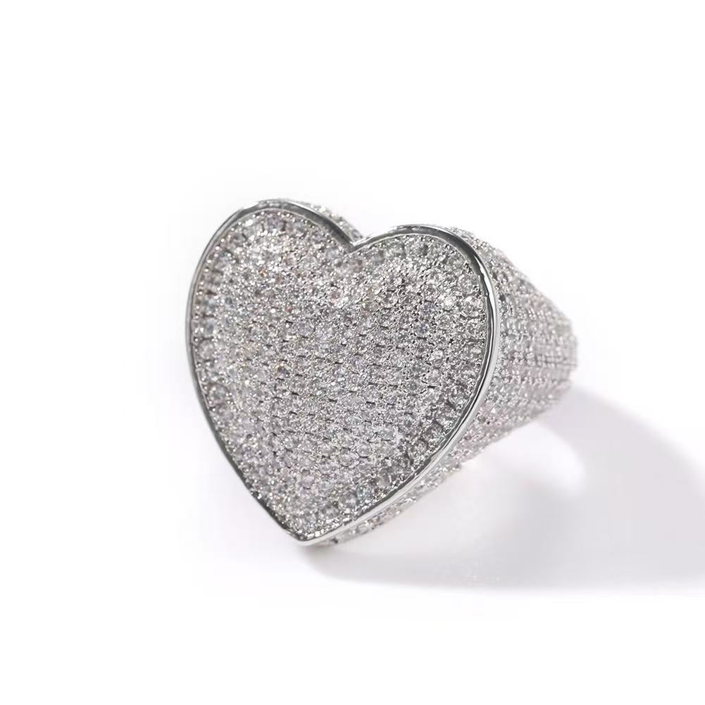 SSS -  Icedout Heart round cut diamond ring
