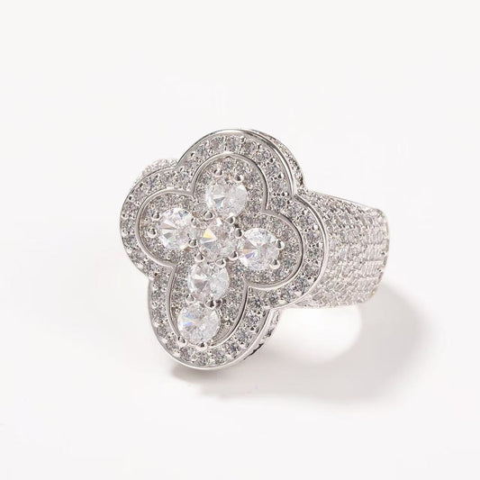 SSS - Four leaf Clover Diamond Cut Ring