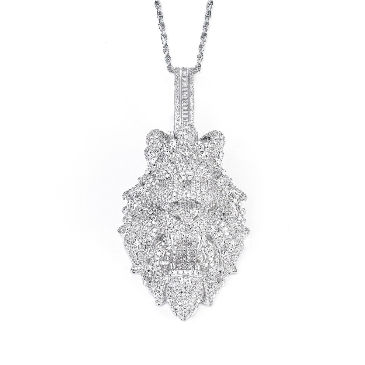 SSS- Regal 3D pendant Lion head icedout diamond fully encrusted pendant