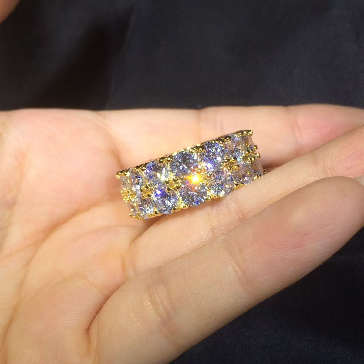 SSS - Double row Icedout Eternity Diamond Round Cut Ring