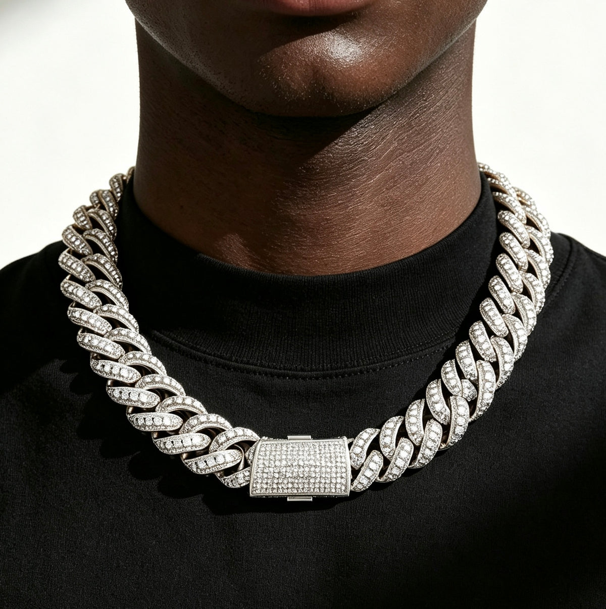 SSS - 20MM Icedout Cuban diamond pointers Necklace
