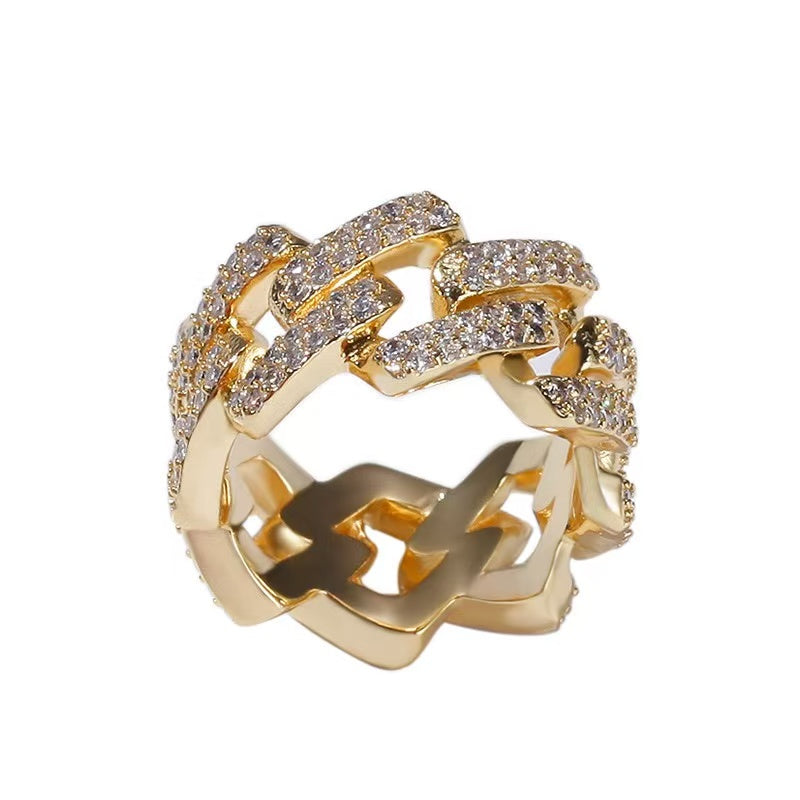SSS -   Cuban interlocking icedout Diamond ring