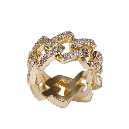 SSS -   Cuban interlocking icedout Diamond ring