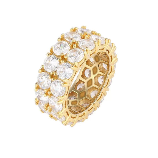 SSS - Double row Icedout Eternity Diamond Round Cut Ring