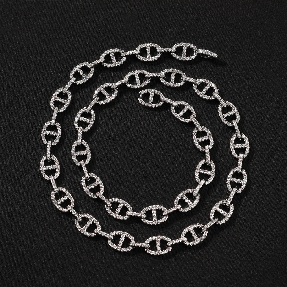 SSS - 9MM Mariner icedout link charm diamond Necklace