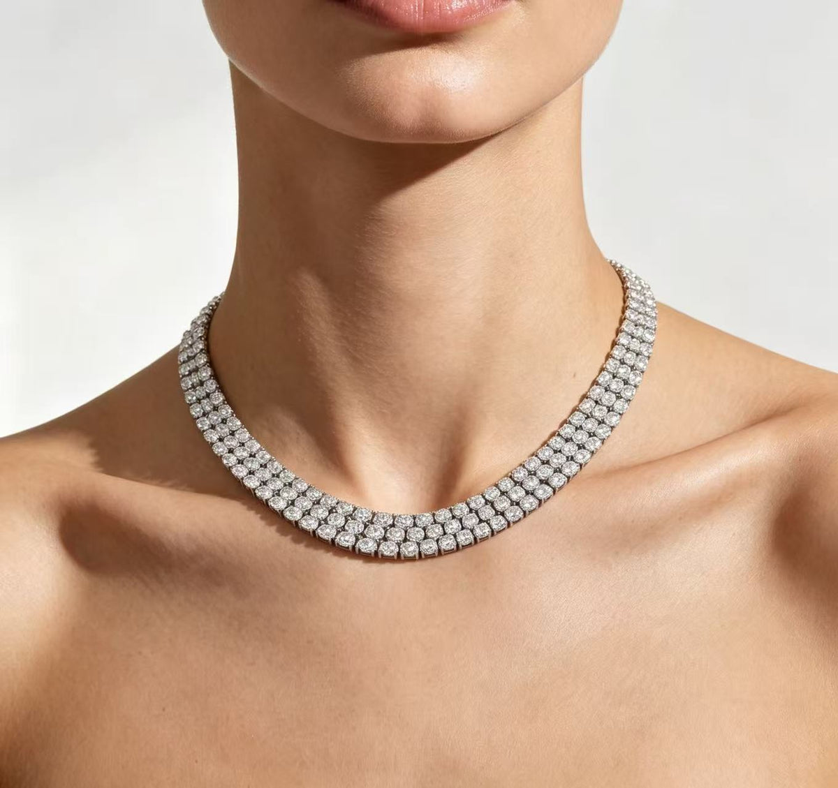 SSS - Tennis Chain Icedout Round Cut diamond Neckalce