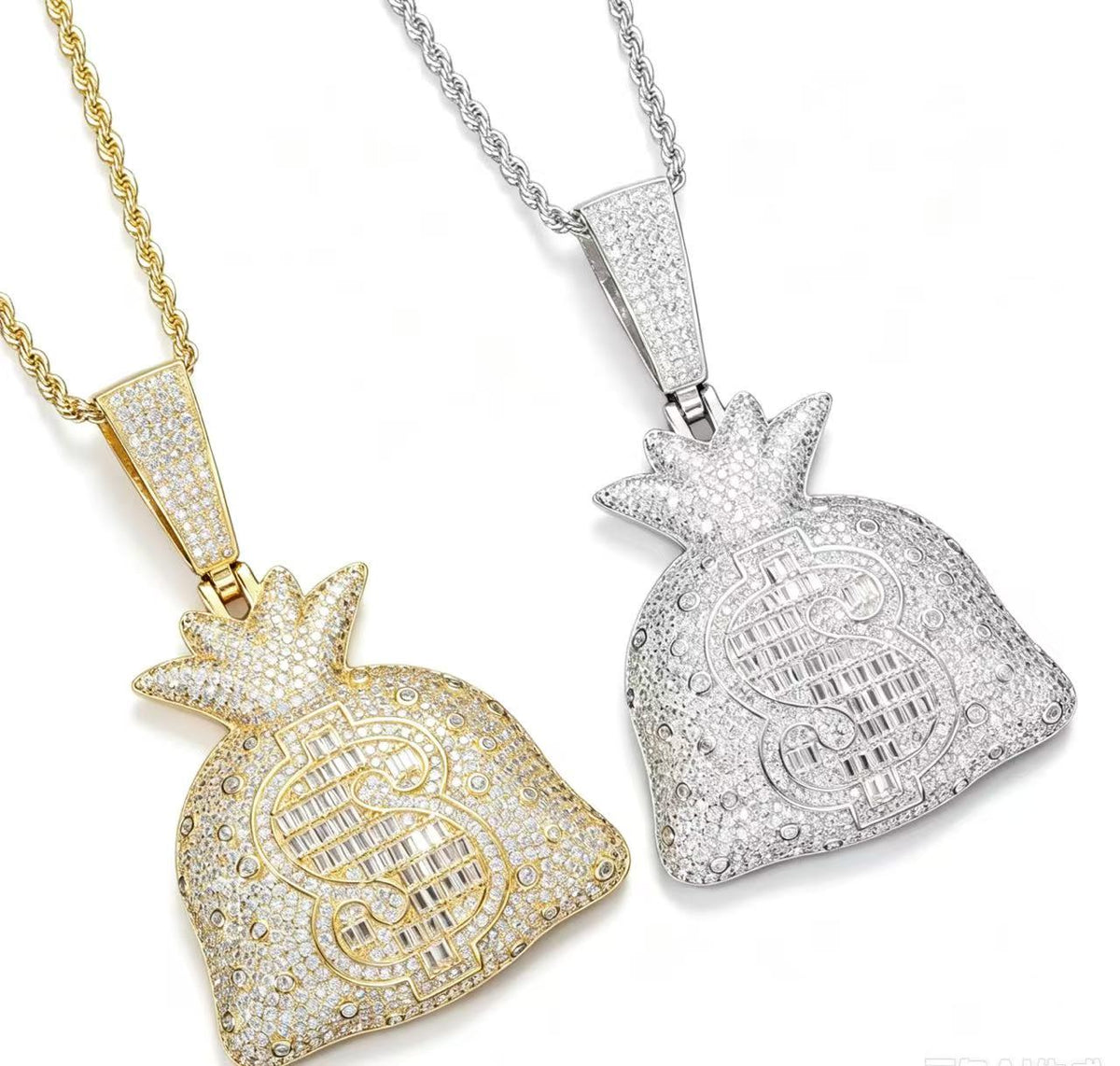 SSS - Moneybag baguette diamonds icedout pendant