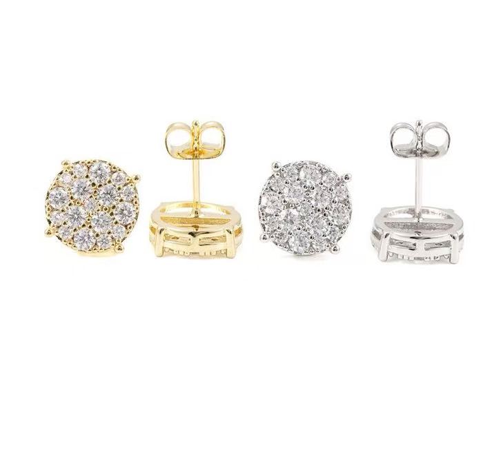 SSS - Round Cluster Moissanite diamond stud Earrings