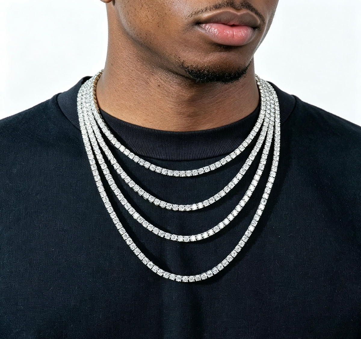 SSS - Tennis Chain Icedout Round Cut diamond Neckalce