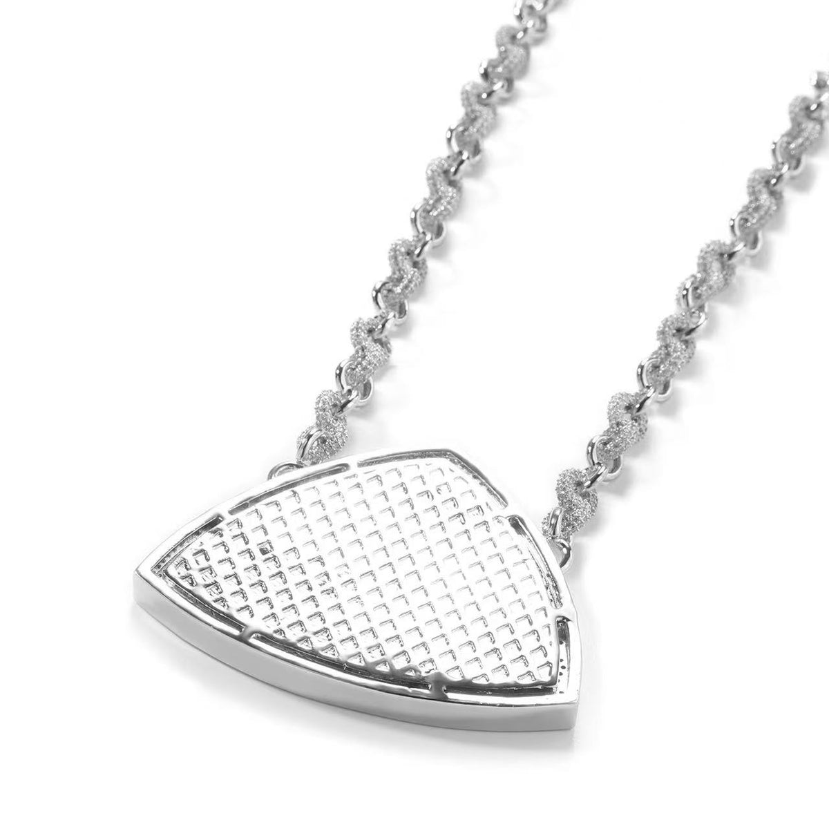 SSS - Icedout Maybach shield diamond pendant Red enamel Necklace and Chain