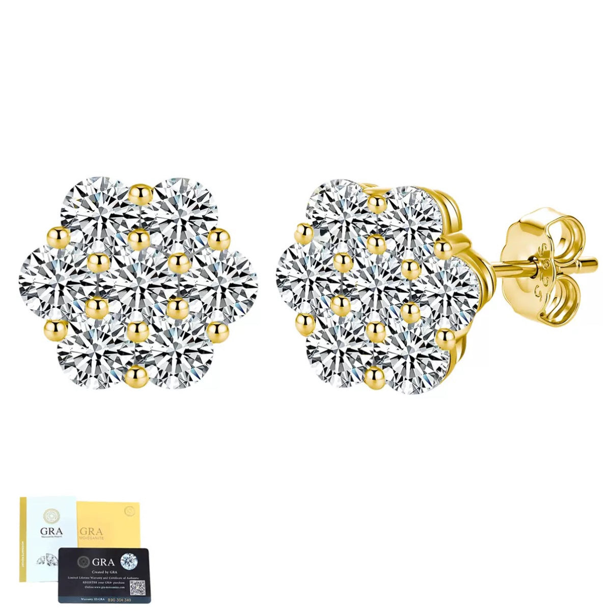 SSS - Snow Fall brilliant Moissanite diamonds stud Earrings