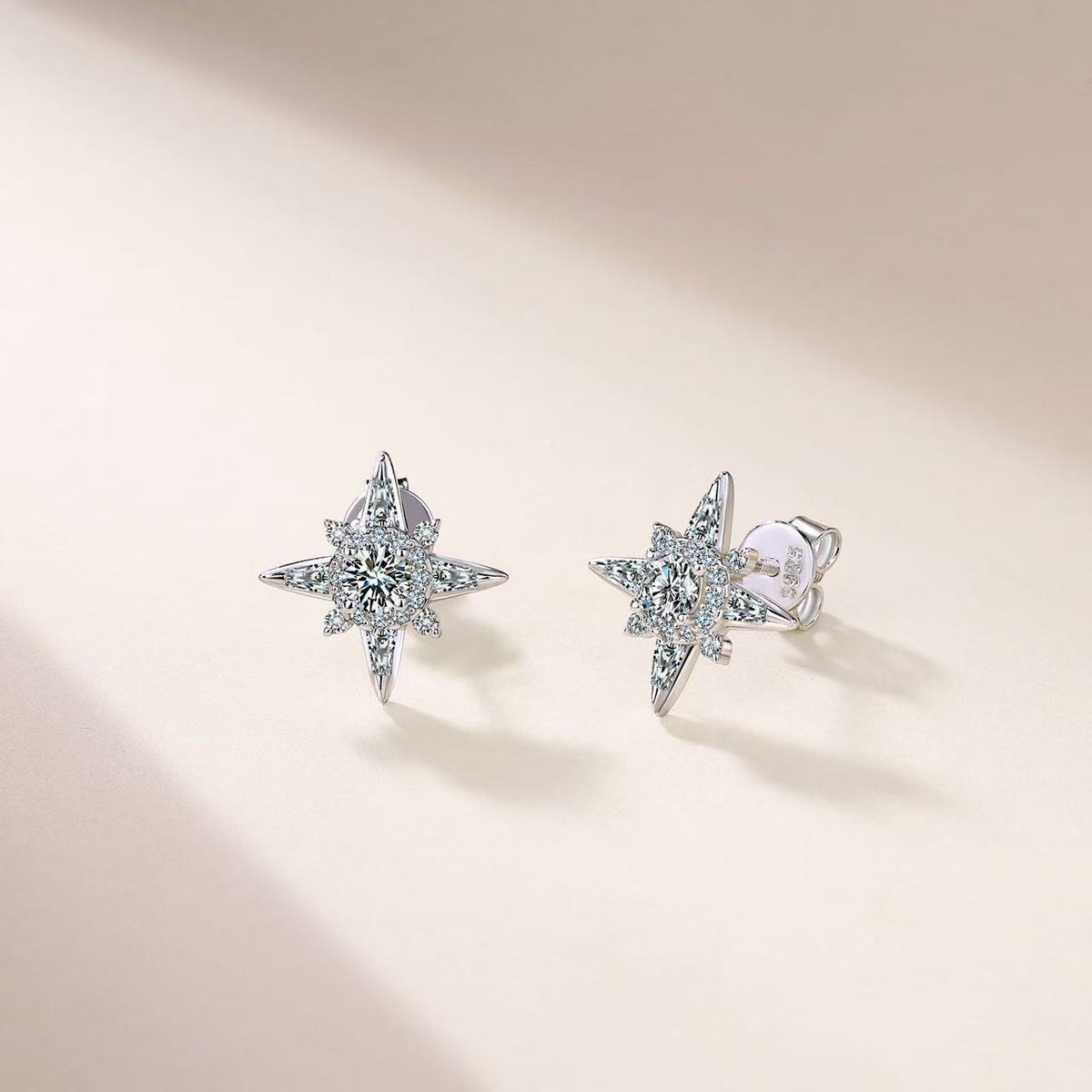 SSS - Icedout North Star Moissanite Diamond Stud Earrings