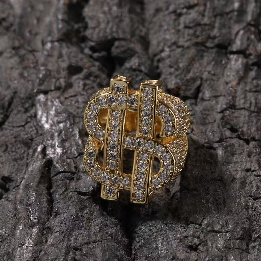 SSS -  Icedout Dollars Sign round cut diamond ring
